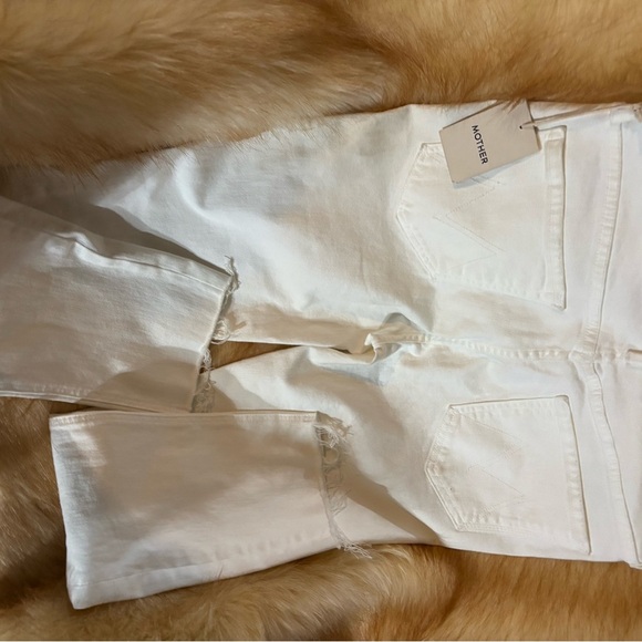 Mother 'The Mid Rise' White Dazzler Ankle Fray Denim Jean Size 31 New with tags - Picture 10 of 14